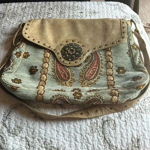 BEAUTIFUL embroidered and beaded unique messenger bag! Vintage Raj designer.